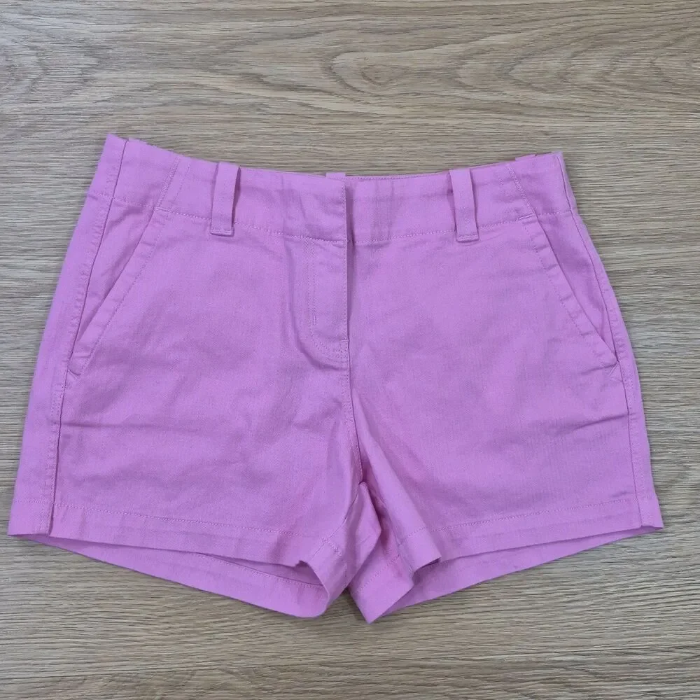 Vineyard Vines Shorts Womens 4 Pink Twill Chino Stretch Casual Summer Beach